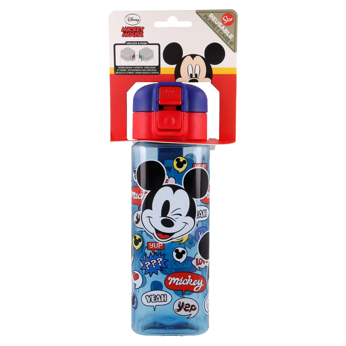 Stor8412497410026Cerradura de Seguridad Cuadrado Botella, 550 ml Capacidad, Es Una Cosa de Mickey