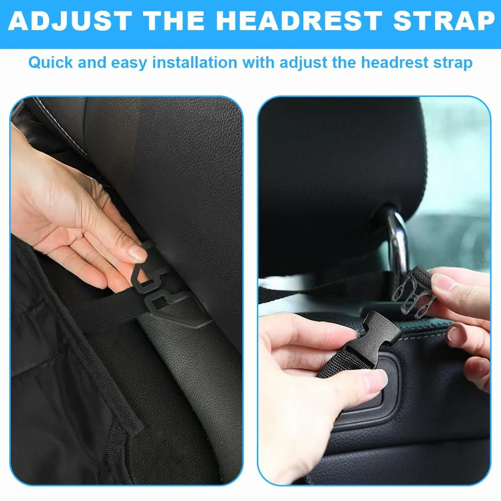 HOTUT Protector Asiento Coche, Universal Funda Coche Asiento, Antideslizante Impermeable Protector Seguro para Asiento Infantil, Compatible Isofix, con 2 Bolsillos de Almacenaje, para SUV, Sedán
