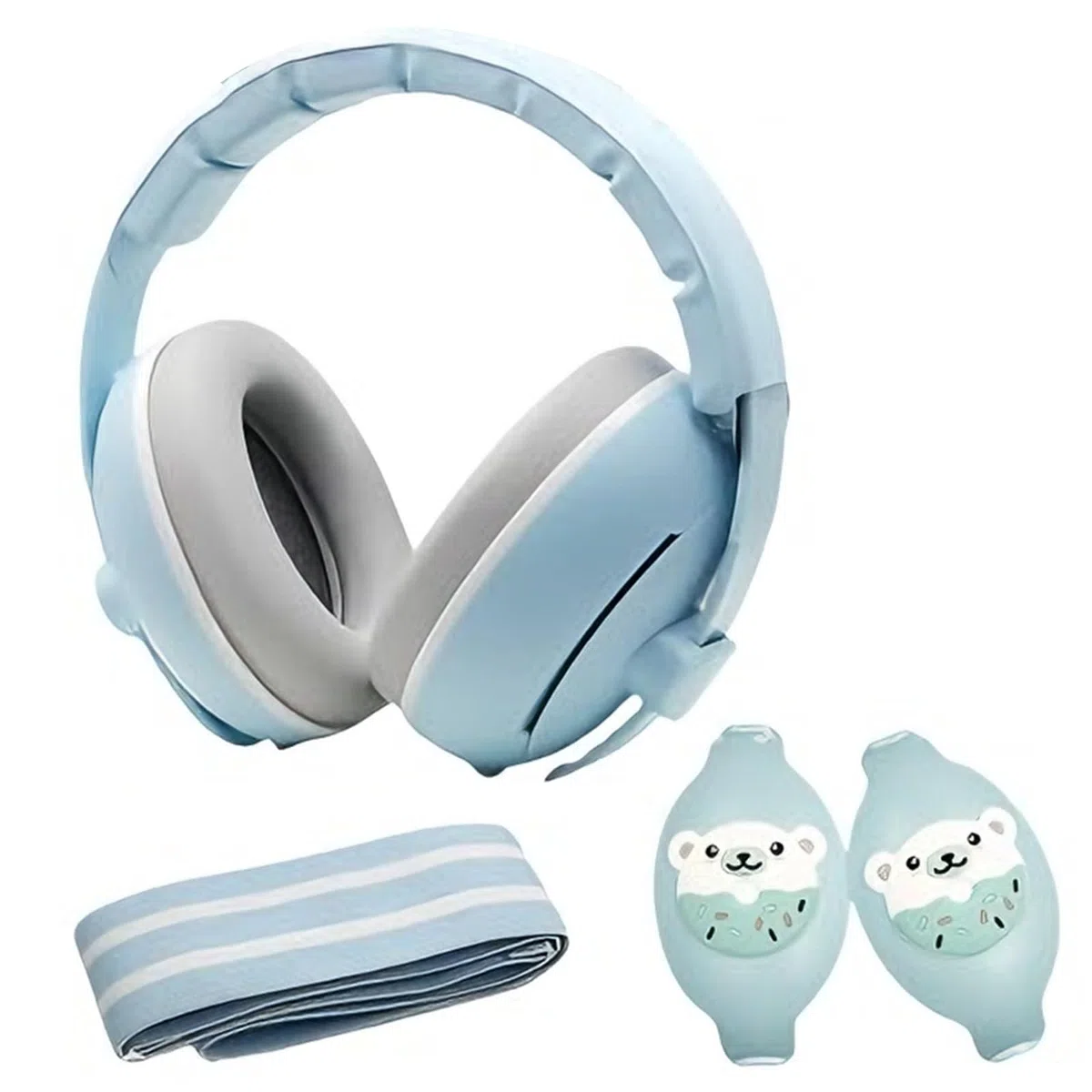 Cascos Bebe Antiruido, Con Bolsa de Transporte, para Sueño y Viajes, Protectores Auditivos Ajustables para Bebé y Niños de Hasta 48 Meses, Reducción de Ruido hasta 25dB