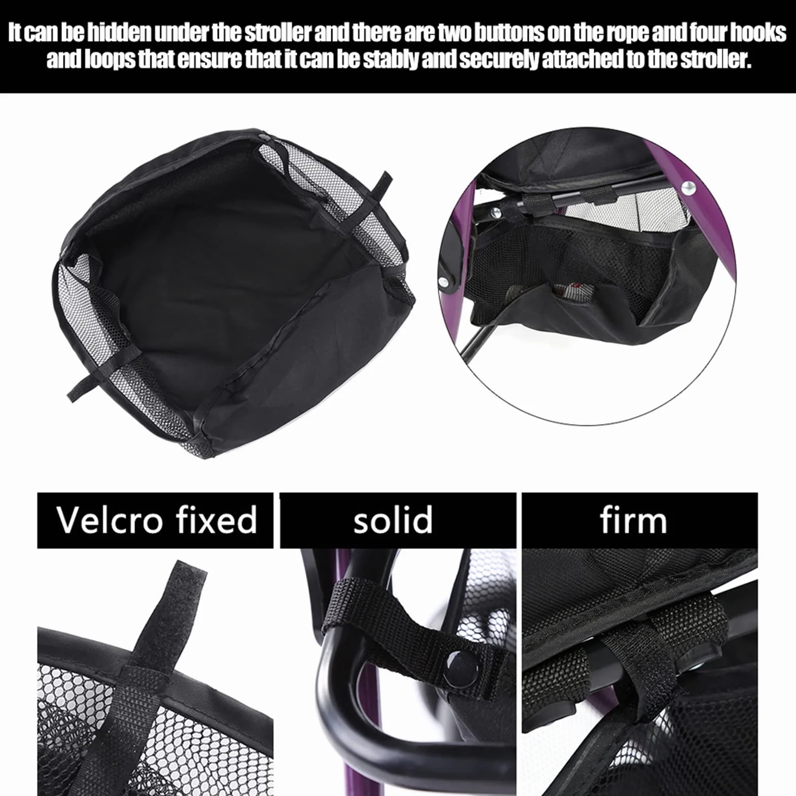 Cesta Inferior para Cochecito de bebé, Cesta Universal para Cochecito de bebé para Guardar Productos para Bebés