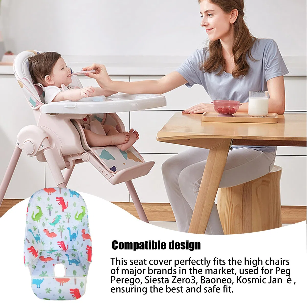 Funda Para Trona Para Bebé, Cojín Para Trona, Funda Para Silla Repuesto, Funda Para Silla Comedor Bebé Compatible Con Las Principales Marcas Del Mercado, Siesta Zero3, Baoneo, Kosmic Jané