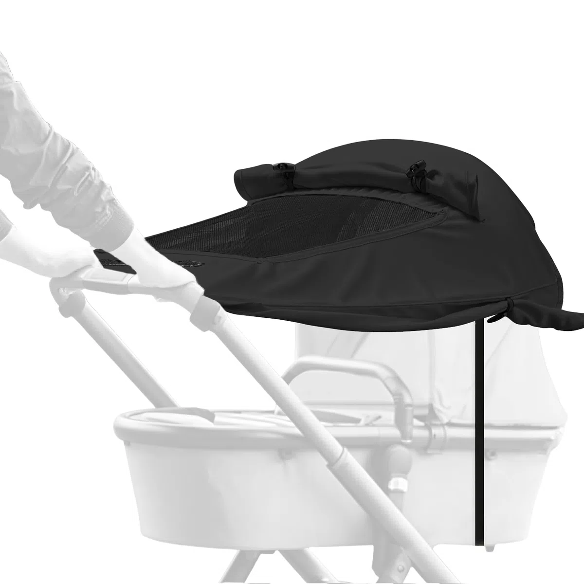 WD&CD Parasoles para Silla de Paseo, Protección Solar Funda para Cochecito de Bebé, Toldo Respirable Universal para Bebés Cochecitos- Parasol Ajustable con Protección UV 50+, Negro