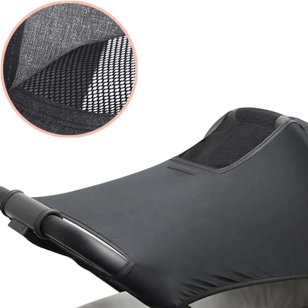 parasol carrito bebe, sombrilla carro bebe universal Con ventana de visualización capota universal silla paseo, Protección solar cómoda y eficaz, transpirable por los laterales, negro