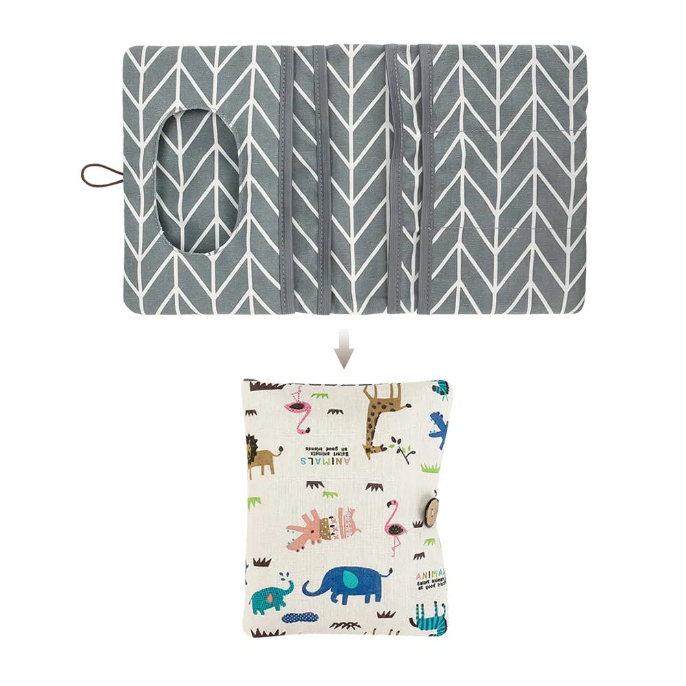 Bolsa Porta Pañales y Toallitas Bebe Organizador Pañales de Viaje Guarda Bolsa Muda Bebe Pañalera Bolsa de Pañales 2 en 1 Portátil Bolsa Pañales Bolsa de Cambio de Pañal para Mamá-Animales