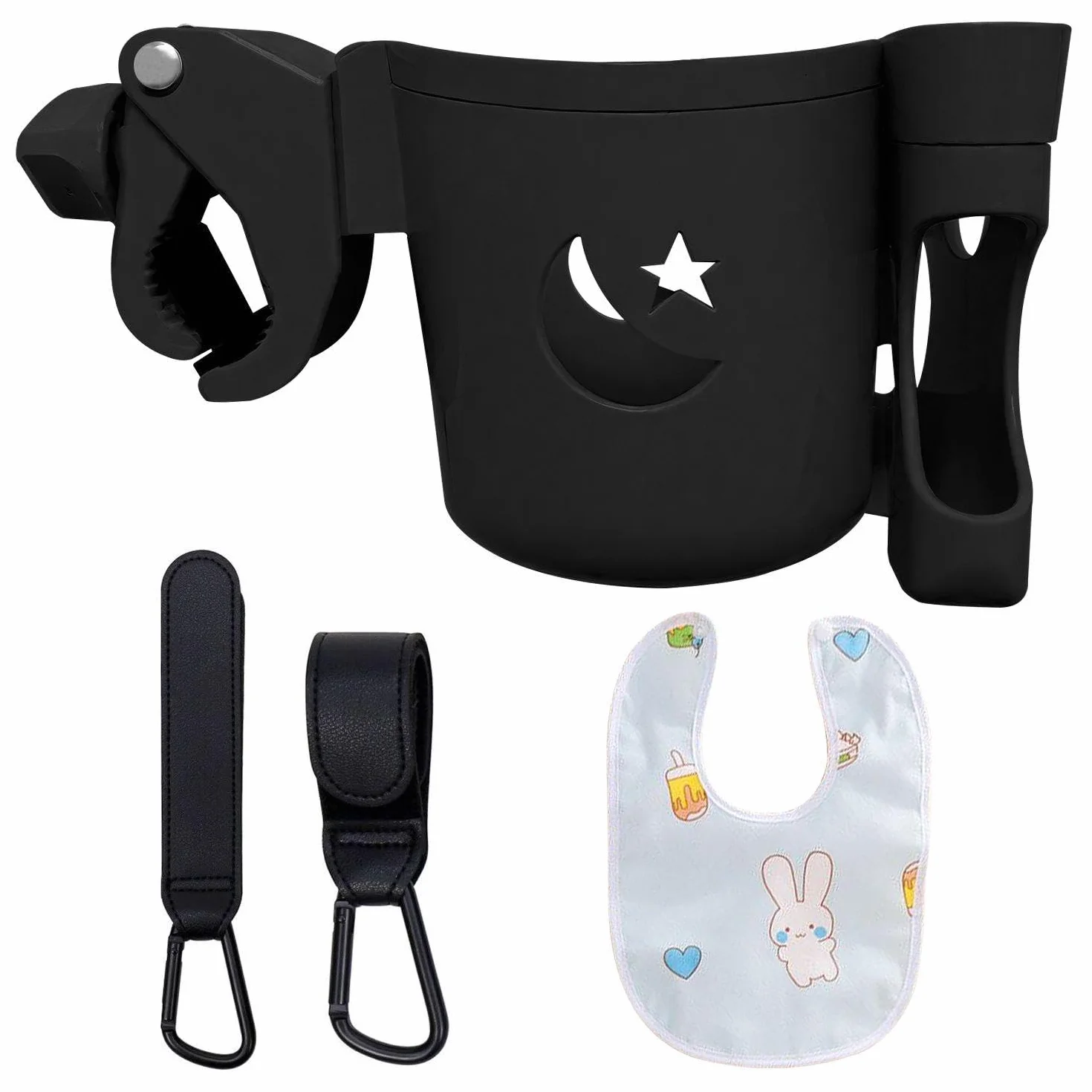 1 Pieza De Portavasos Para Cochecito De Bebé, 2 Piezas De Gancho Para Cochecito De Bebé, 1 Pieza De Toalla Para Saliva De Bebé, Suministros Para Excursiones Para Bebés.