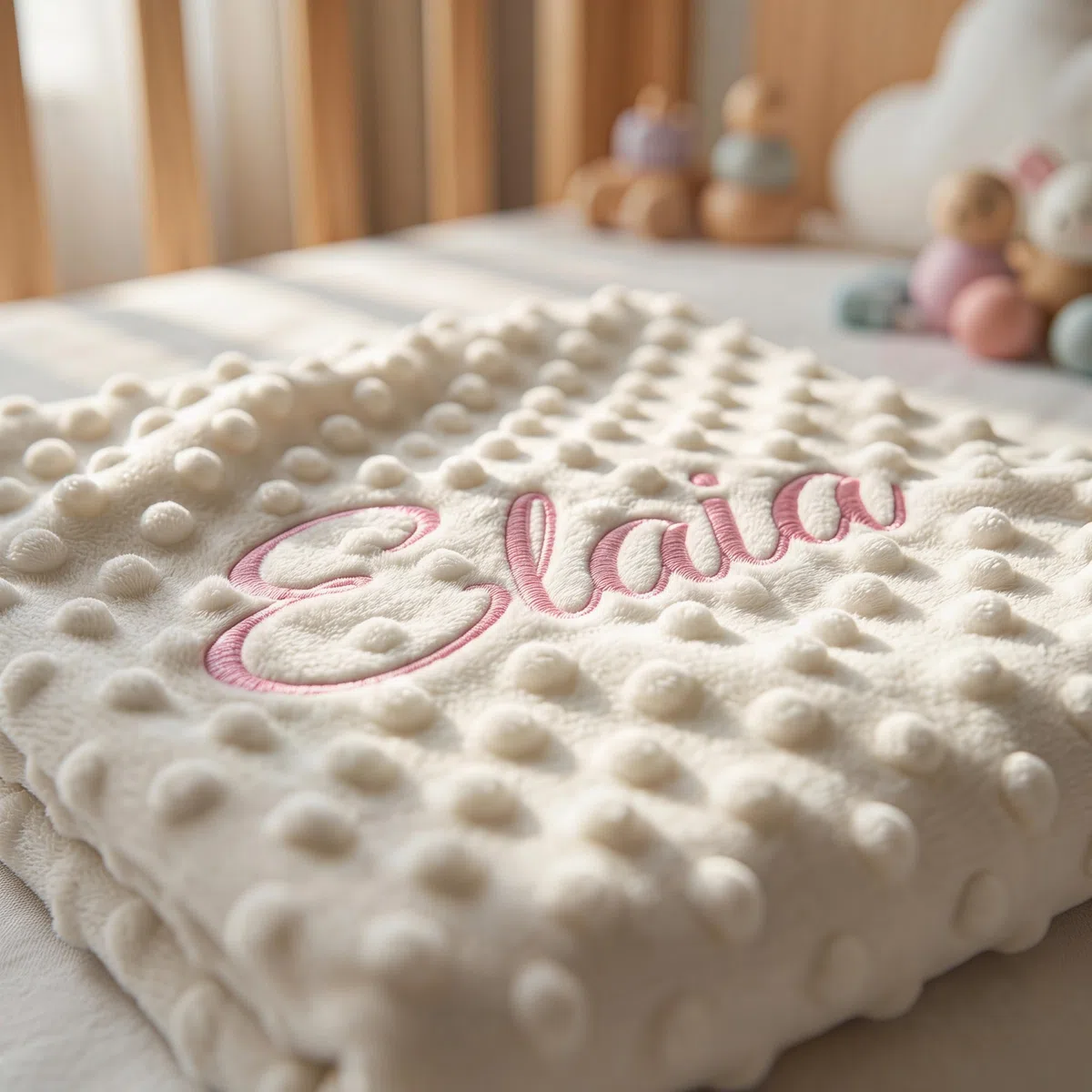 various Manta de Bebe Personalizado con su Nombre Bordado, Manta de copito (Beige)